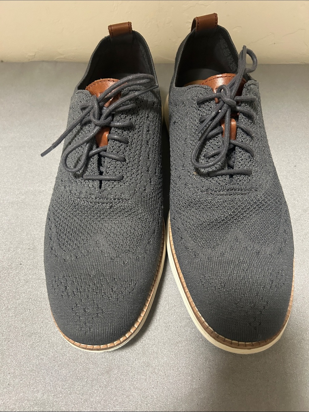 Cole Haan Men's Black Knit Oxford with Brown Leather Accents